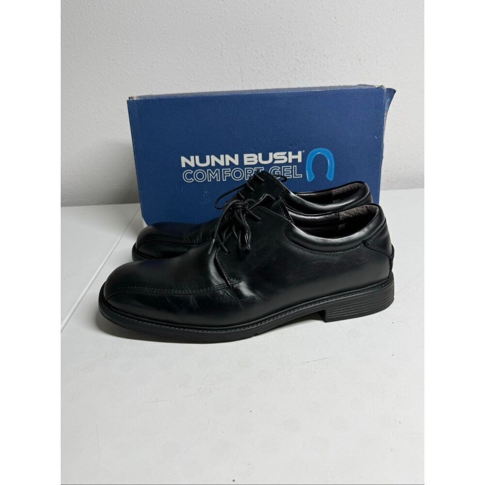 Nunn Bush Men’s Marcell Oxford Dress Shoes Size 10 M Black Leather Comfort Gel